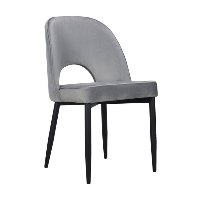 Set of Two Gray Slipcovered Velvet Dining Side Chairs HomeRoots