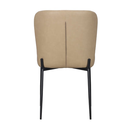 Set of Two Sand Faux Leather Dining Side Chairs