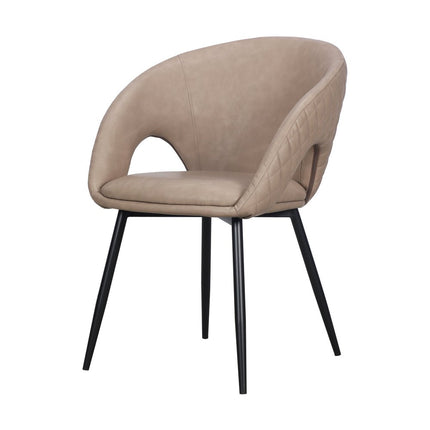 Set of Two Light Gray Slipcovered Faux Leather Dining Arm Chairs