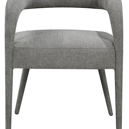 Set of Two Dark Gray Upholstered Linen Open Back Dining Side Chairs HomeRoots
