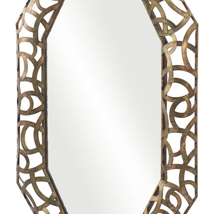 35" Bronze Octagonal Steel Framed Accent Mirror HomeRoots