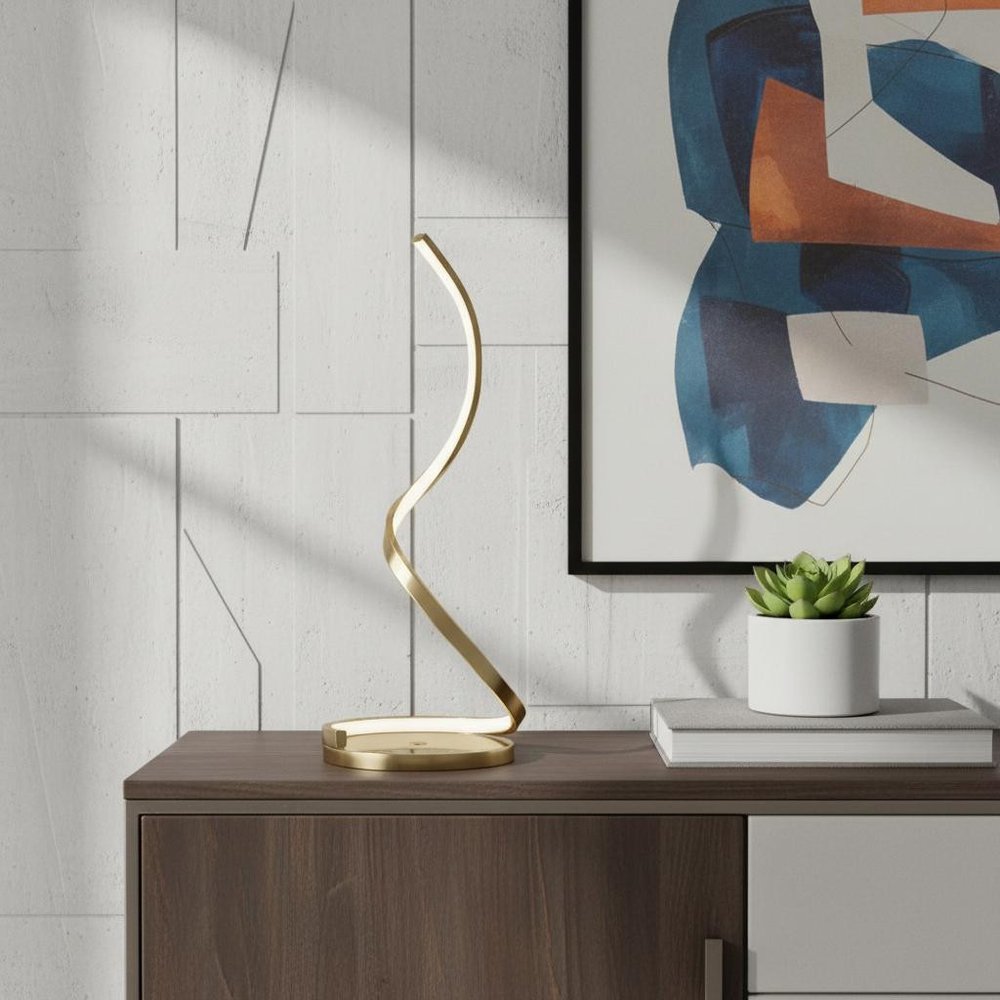 31" Gold Metal Novelty Desk Table Lamp With Does Not Apply