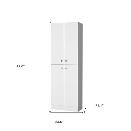 12" White Wood Pantry Or Storage Closet HomeRoots