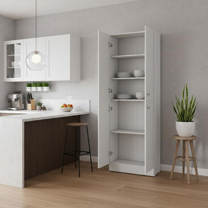 12" White Wood Pantry Or Storage Closet HomeRoots