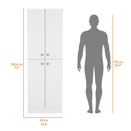 12" White Wood Pantry Or Storage Closet