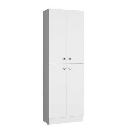 12" White Wood Pantry Or Storage Closet HomeRoots