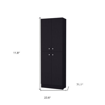 12" Black Wood Pantry Or Storage Closet