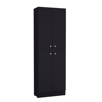 12" Black Wood Pantry Or Storage Closet