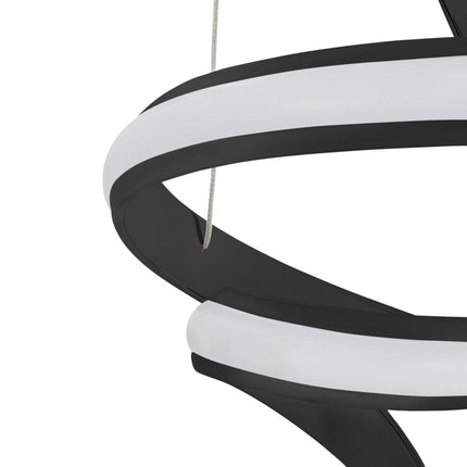 Black Two Light Metal LED Dimmable Chandelier HomeRoots