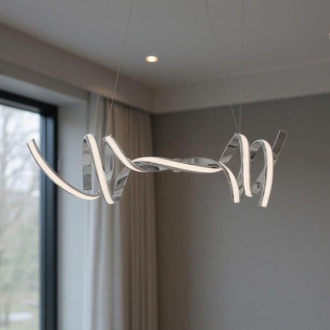 Silver Two Light Metal LED Dimmable Chandelier HomeRoots