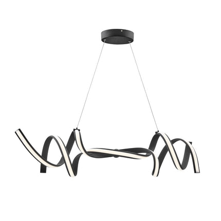Black Two Light Metal LED Dimmable Chandelier HomeRoots