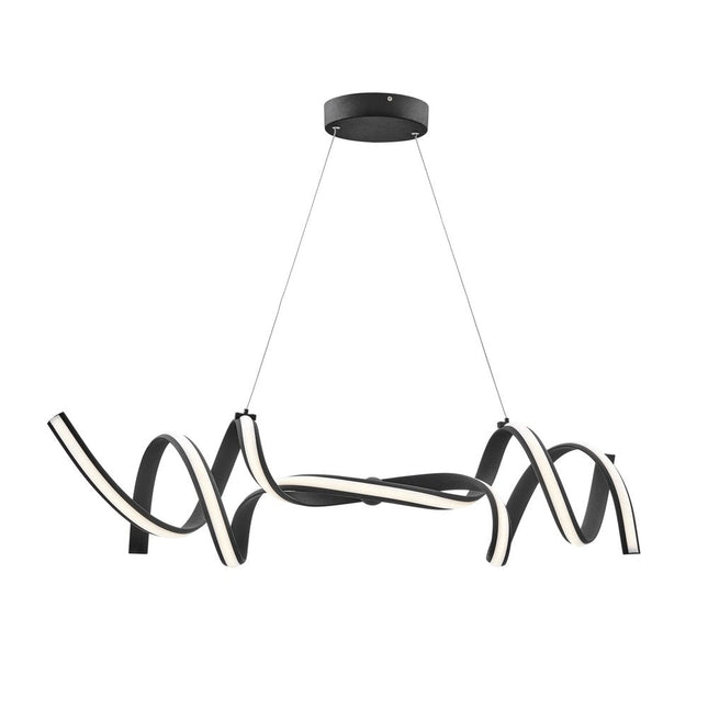 Black Two Light Metal LED Dimmable Chandelier HomeRoots