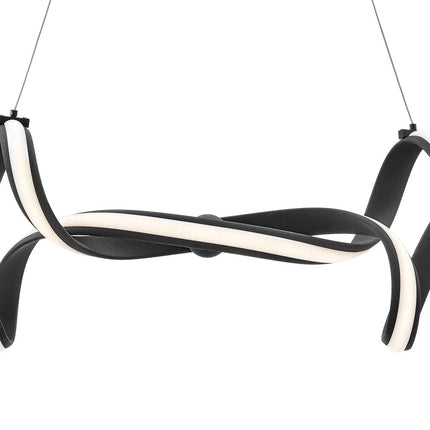 Black Two Light Metal LED Dimmable Chandelier HomeRoots