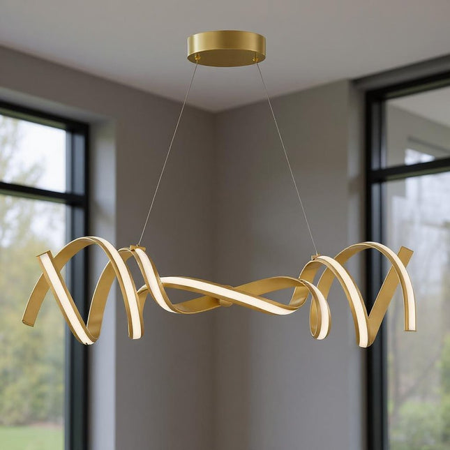 Gold Two Light Metal LED Dimmable Smart Enabled Chandelier HomeRoots