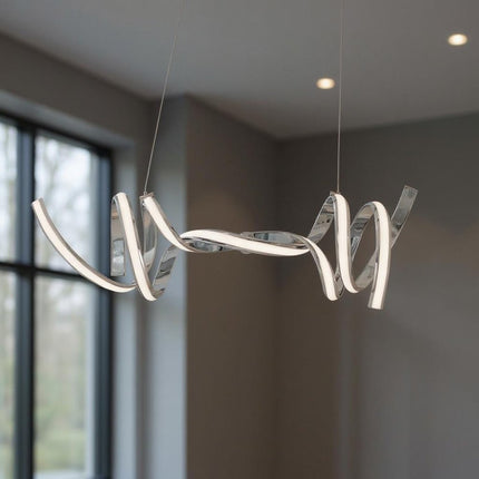 Silver Two Light Metal LED Dimmable Smart Enabled Chandelier HomeRoots