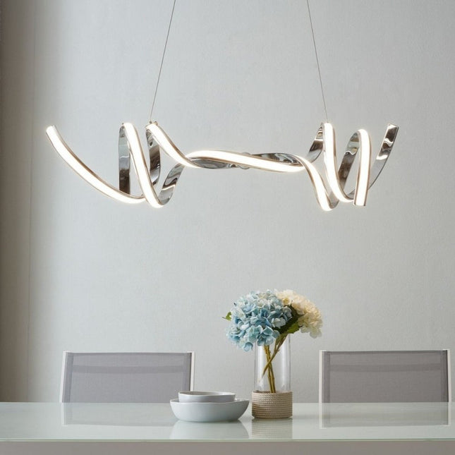 Silver Two Light Metal LED Dimmable Smart Enabled Chandelier HomeRoots