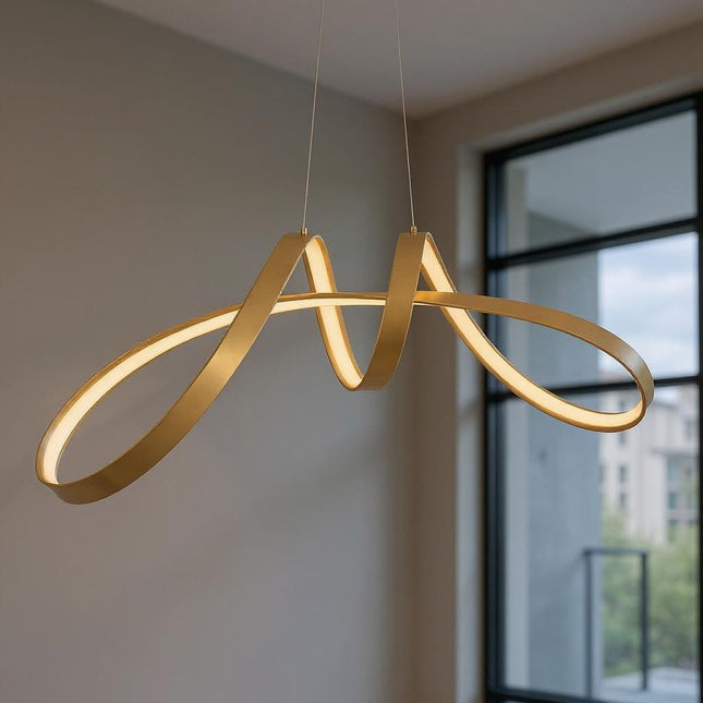Gold Metal LED Dimmable Chandelier HomeRoots