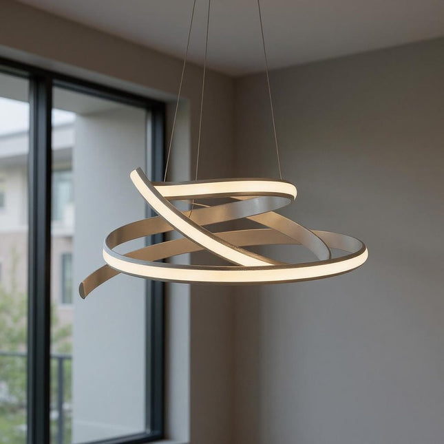 Silver Metal LED Dimmable Chandelier HomeRoots