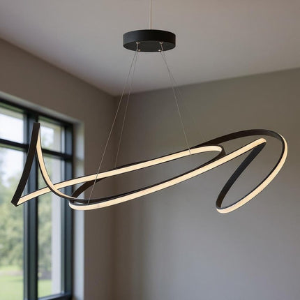 Black Metal LED Dimmable Chandelier HomeRoots
