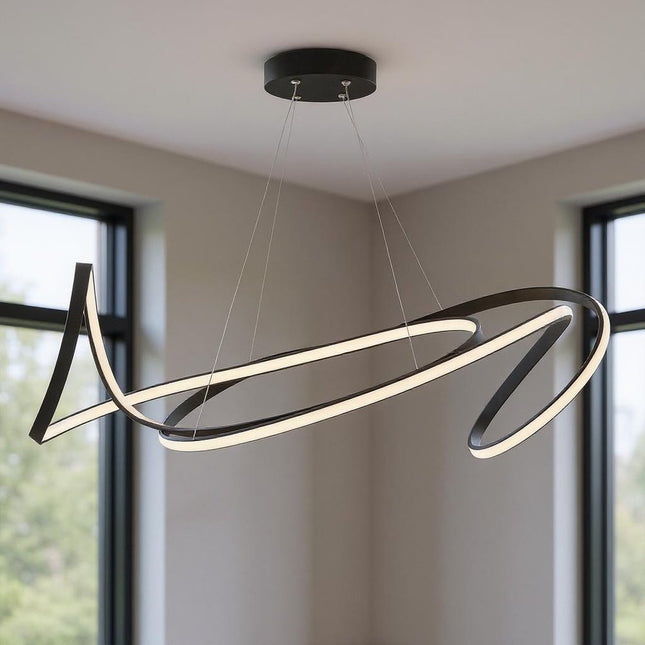 Black Metal LED Dimmable Smart Enabled Chandelier HomeRoots