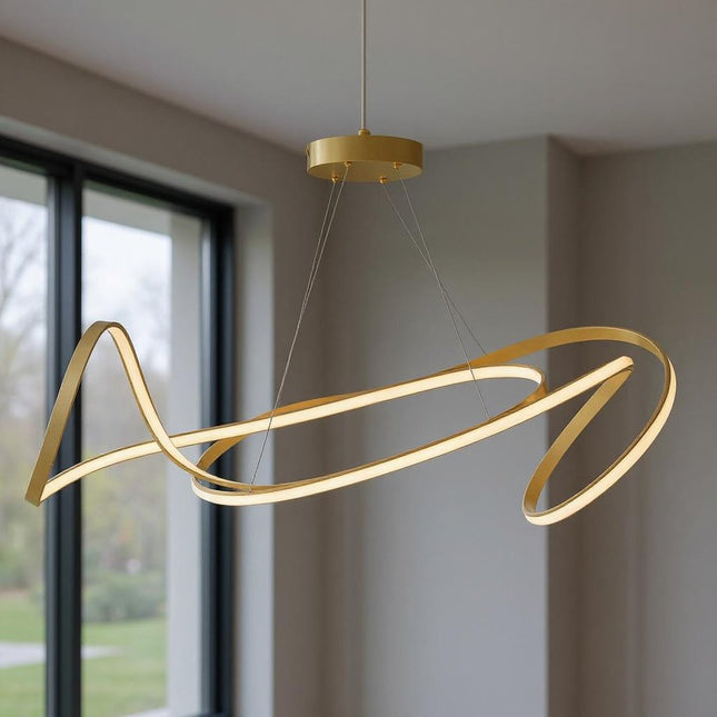 Gold Metal LED Dimmable Chandelier HomeRoots