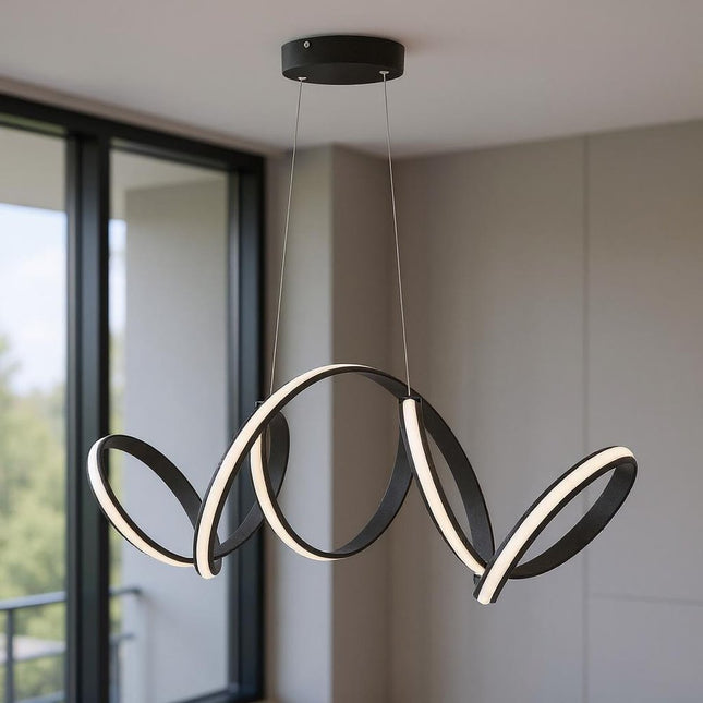 Black Metal LED Dimmable Chandelier HomeRoots