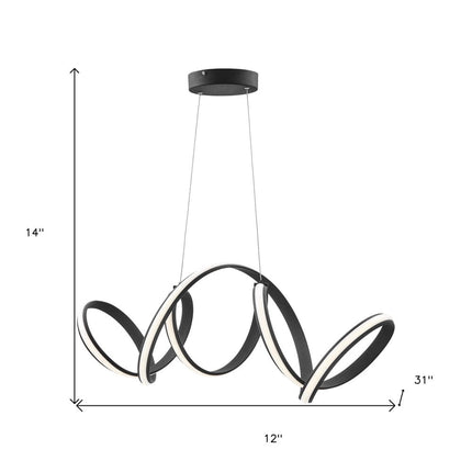 Black Metal LED Dimmable Smart Enabled Chandelier HomeRoots