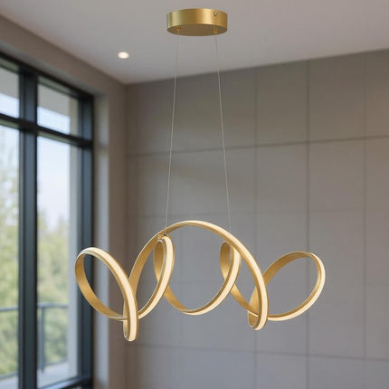 Gold Metal LED Dimmable Chandelier HomeRoots