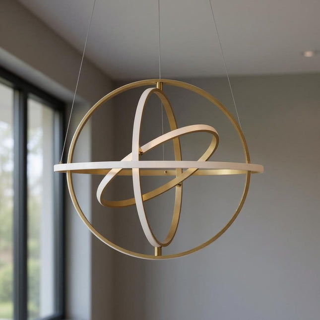 Gold Four Light Metal LED Dimmable Smart Enabled Chandelier HomeRoots