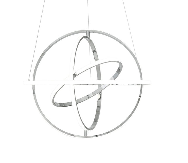 Silver Four Light Metal LED Dimmable Smart Enabled Chandelier HomeRoots
