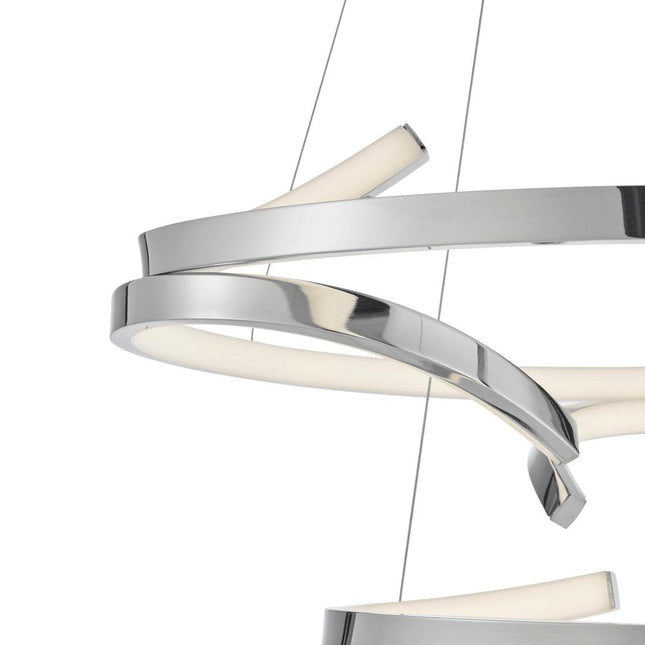 Silver Two Light Metal LED Dimmable Chandelier HomeRoots