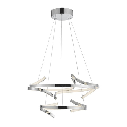 Silver Two Light Metal LED Dimmable Chandelier HomeRoots