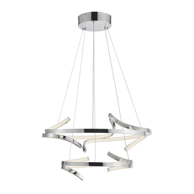 Silver Two Light Metal LED Dimmable Chandelier HomeRoots