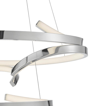 Silver Two Light Metal LED Dimmable Chandelier HomeRoots