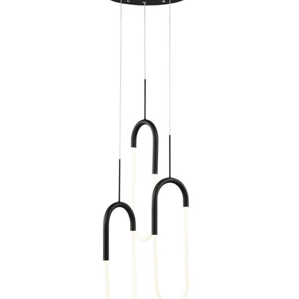 Black Three Light Metal LED Dimmable Smart Enabled Chandelier HomeRoots