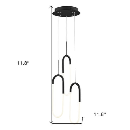 Black Three Light Metal LED Dimmable Smart Enabled Chandelier HomeRoots