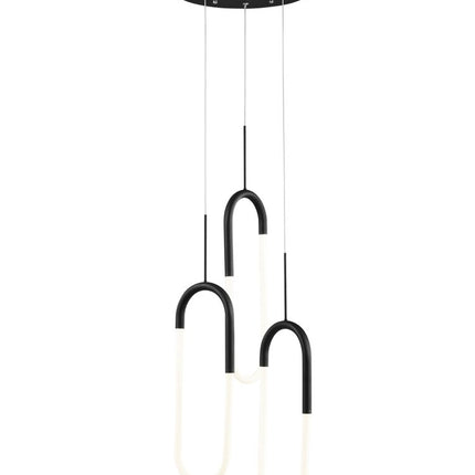 Black Three Light Metal LED Dimmable Smart Enabled Chandelier HomeRoots