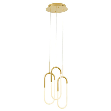 Gold Three Light Metal LED Dimmable Smart Enabled Chandelier HomeRoots