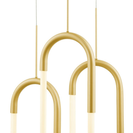 Gold Three Light Metal LED Dimmable Smart Enabled Chandelier HomeRoots