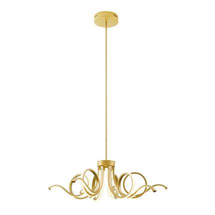 Gold Six Light Metal LED Dimmable Smart Enabled Chandelier HomeRoots