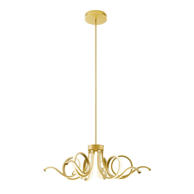 Gold Six Light Metal LED Dimmable Smart Enabled Chandelier HomeRoots