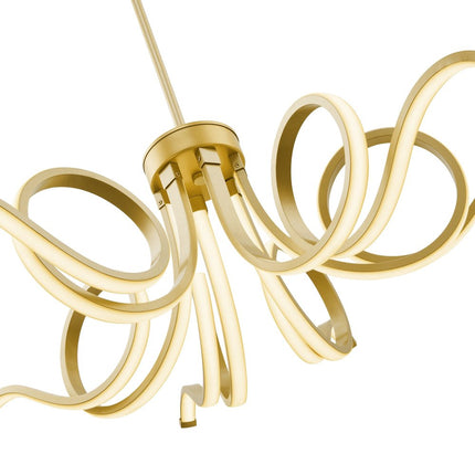 Gold Six Light Metal LED Dimmable Smart Enabled Chandelier HomeRoots