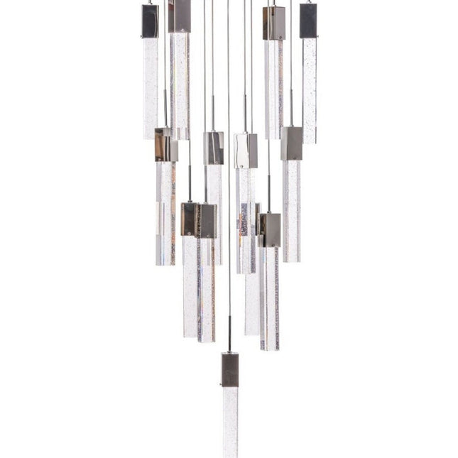Silver And Clear Multi Light Metal Dimmable Chandelier With Clear Shades HomeRoots