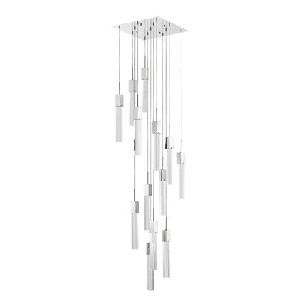 Silver And Clear Multi Light Metal Dimmable Chandelier With Clear Shades HomeRoots
