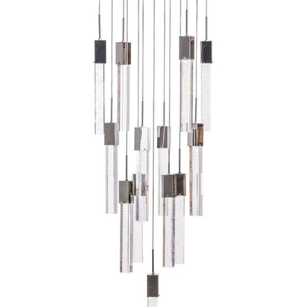 Silver And Clear Multi Light Metal Dimmable Chandelier With Clear Shades HomeRoots