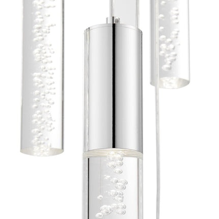 Silver And Clear Multi Light Metal Dimmable Chandelier With Clear Shades HomeRoots