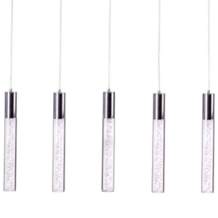 Silver And Clear Five Light Metal Dimmable Chandelier With Clear Shades HomeRoots