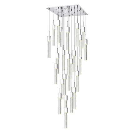 Silver And Clear Multi Light Metal Dimmable Chandelier With Clear Shades HomeRoots