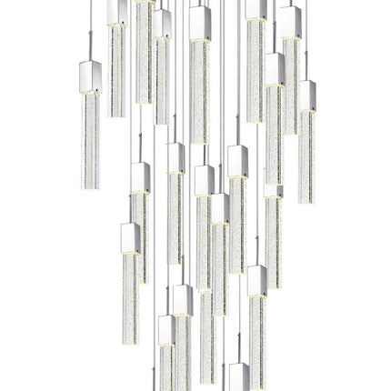 Silver And Clear Multi Light Metal Dimmable Chandelier With Clear Shades HomeRoots