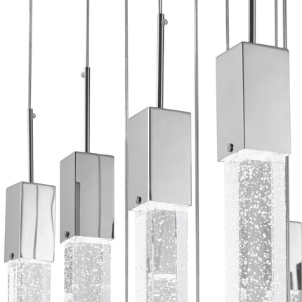 Silver And Clear Multi Light Metal Dimmable Chandelier With Clear Shades HomeRoots